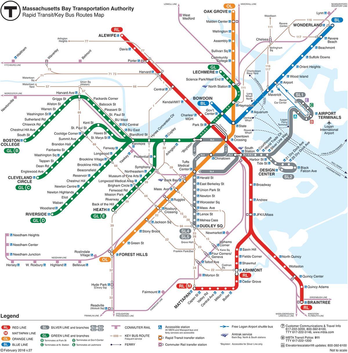 Metro xəritəsi mbta qırmızı xətt