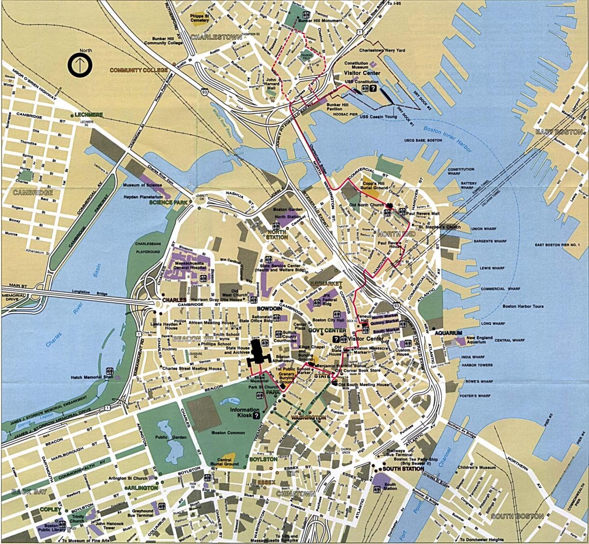 Boston şəhərinin xəritəsi