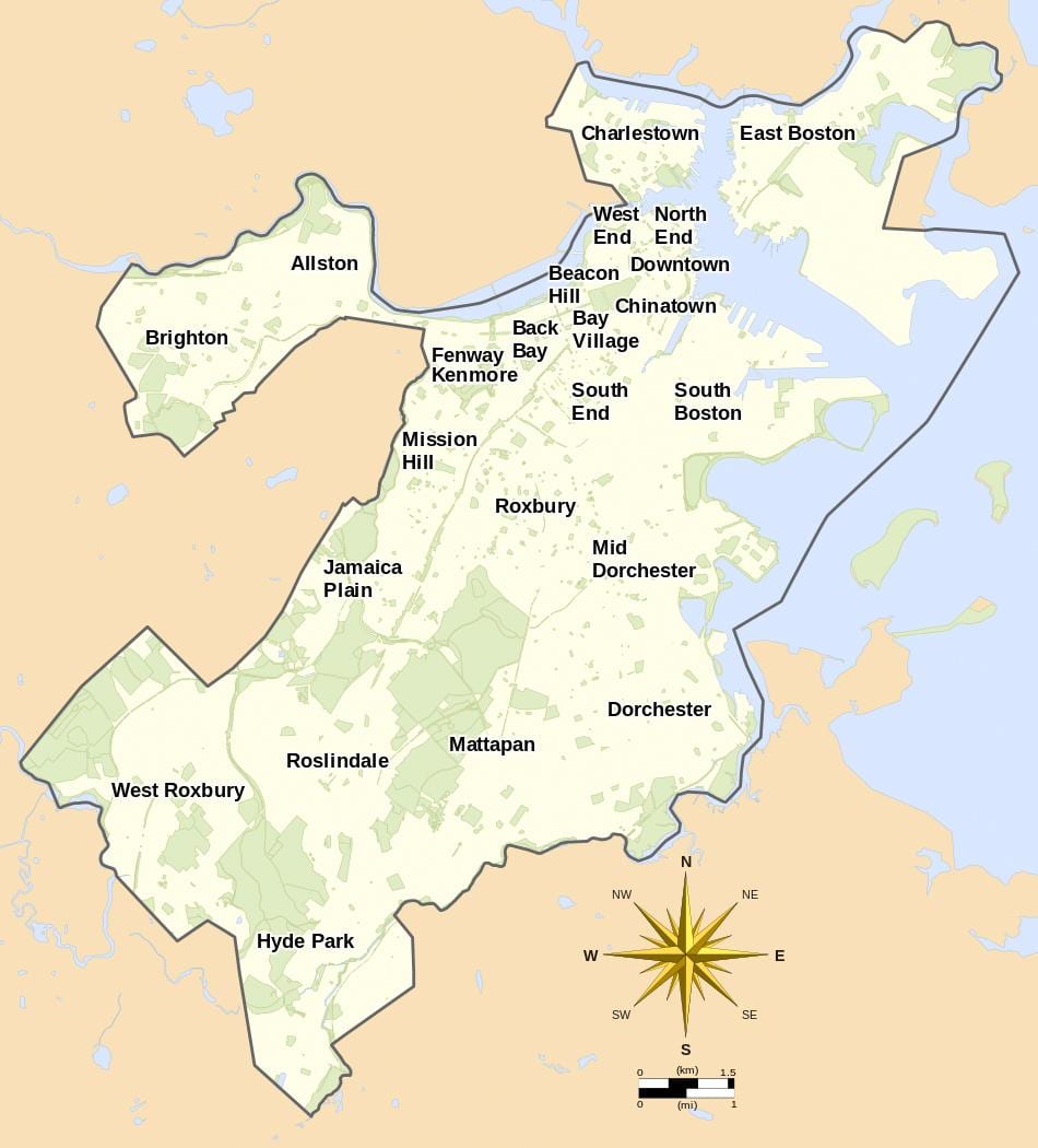 kart Boston və ətrafı üçün