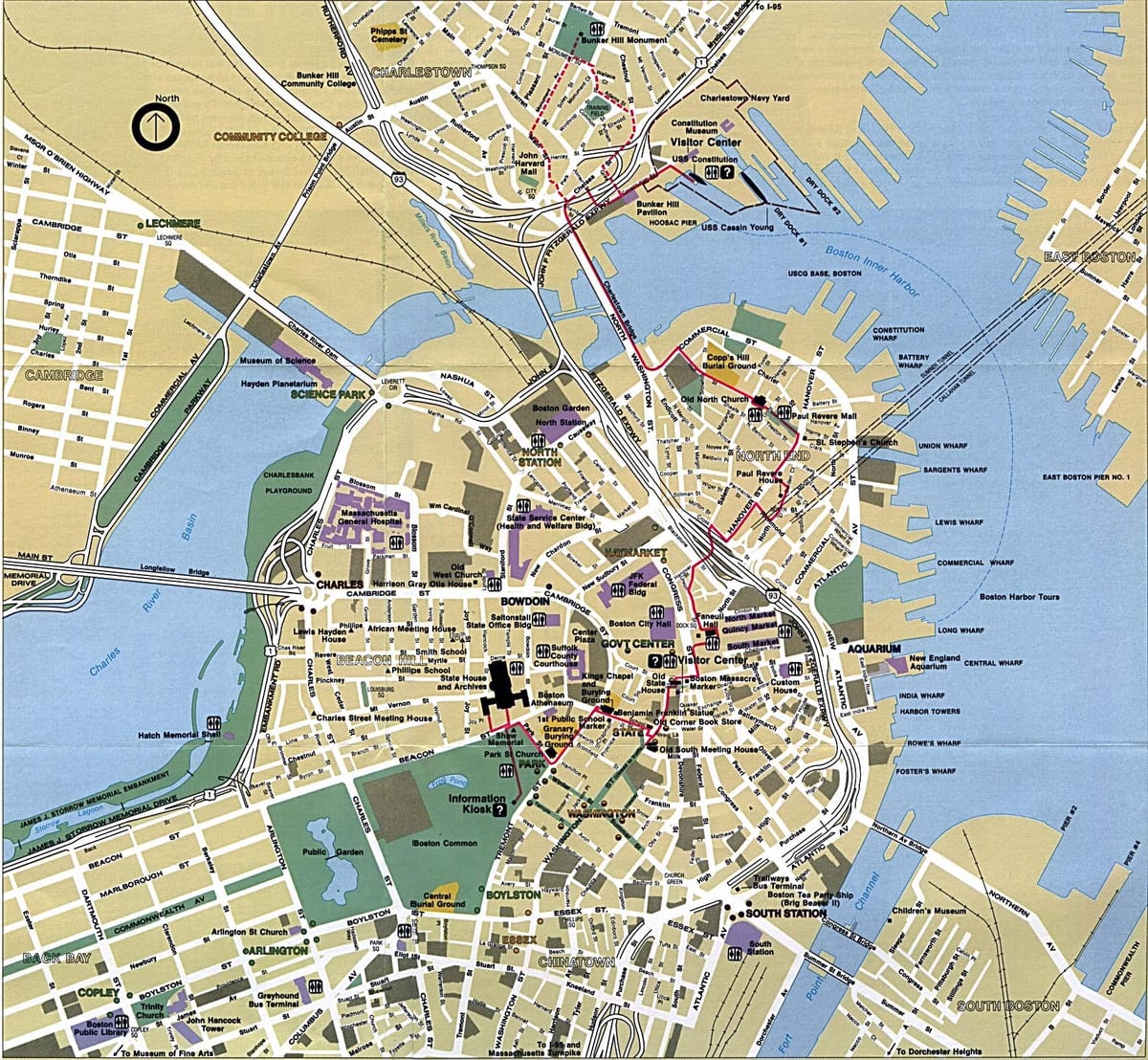 Boston şəhərinin xəritəsi