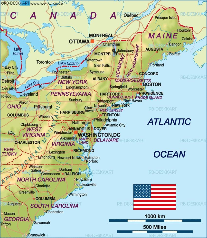Boston xəritədə ABŞ