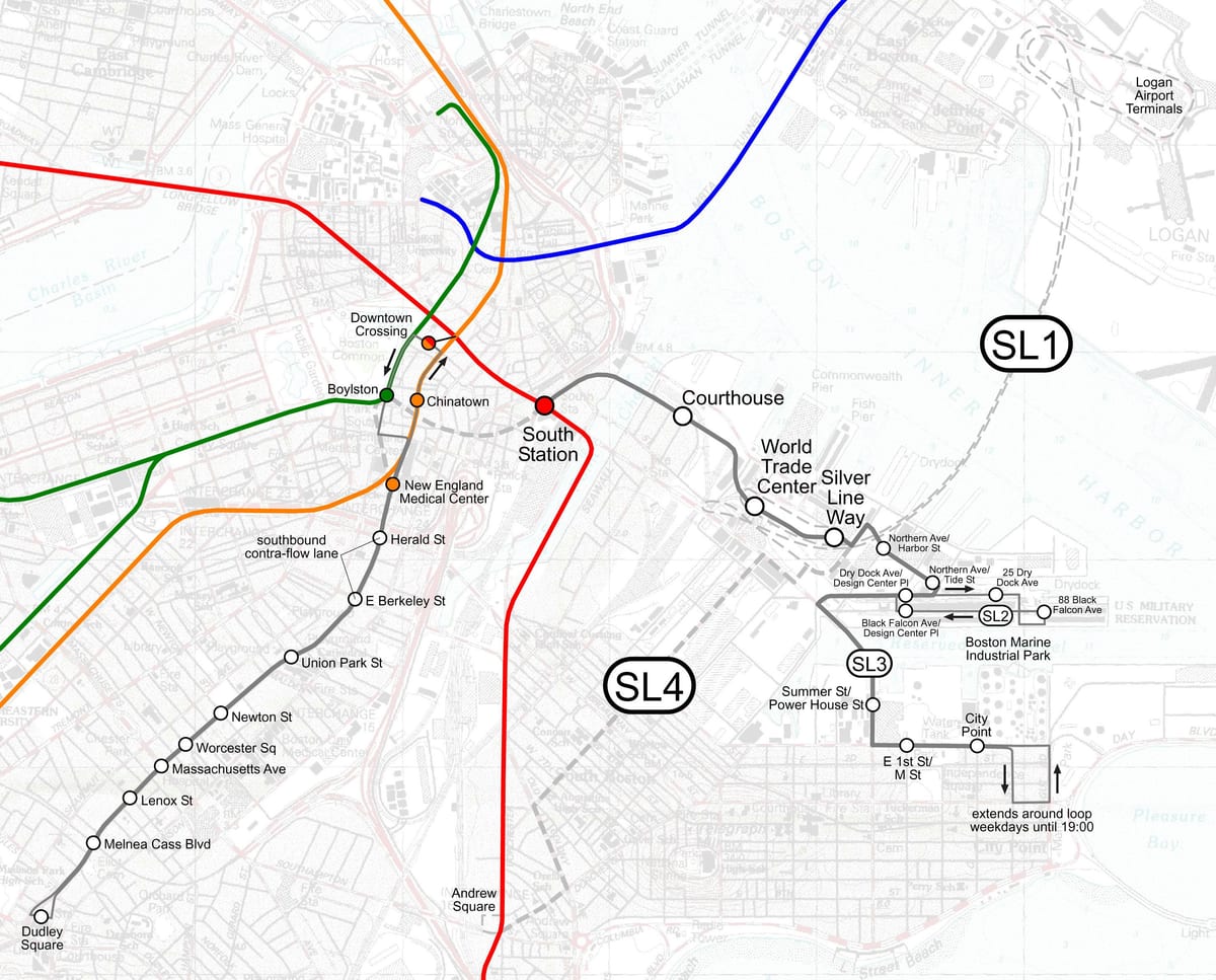 gümüş line xəritədə Boston
