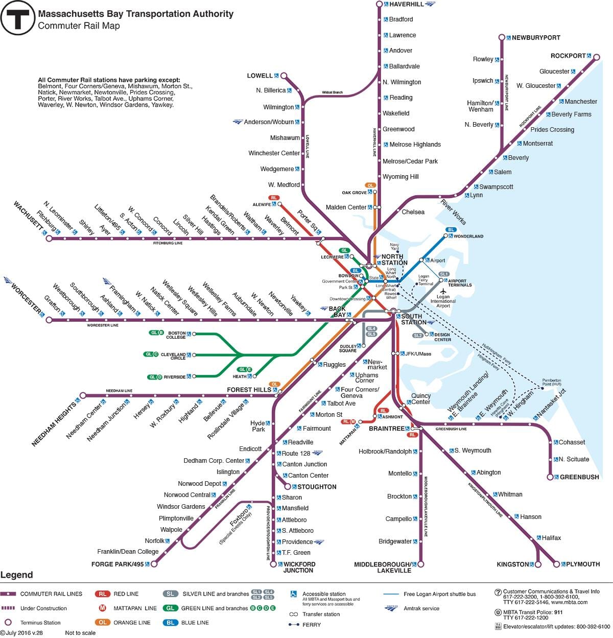 şəhərkənarı dəmir yolu xəritəsi Boston
