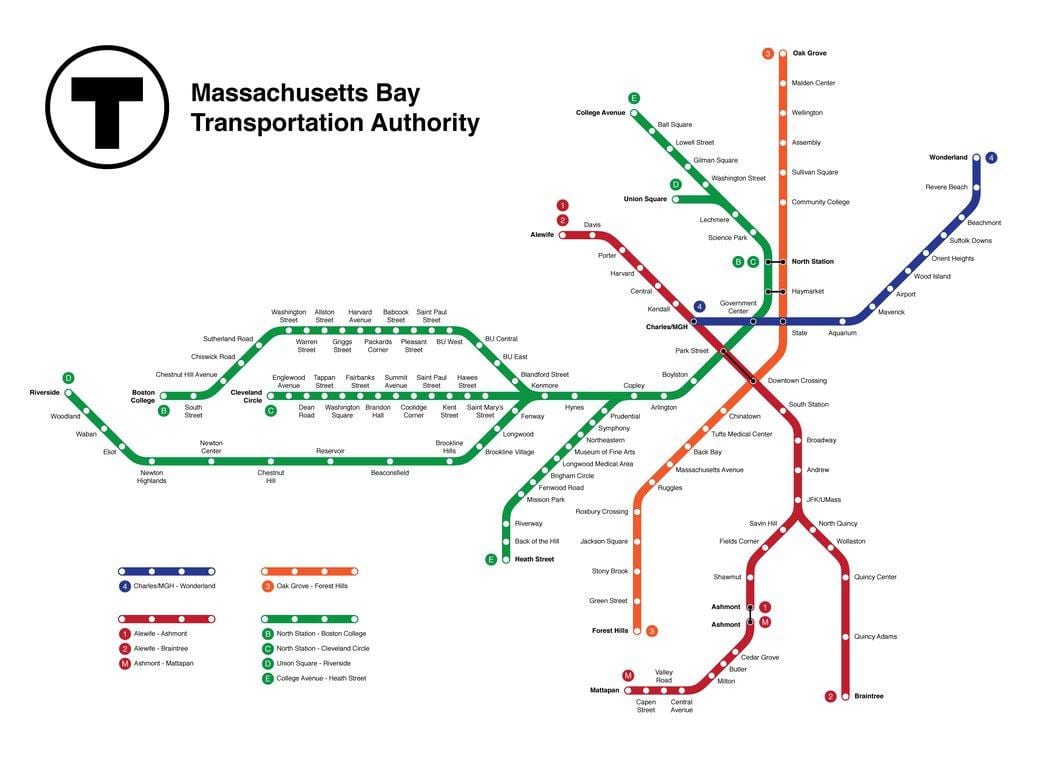 metro Boston xəritəsi
