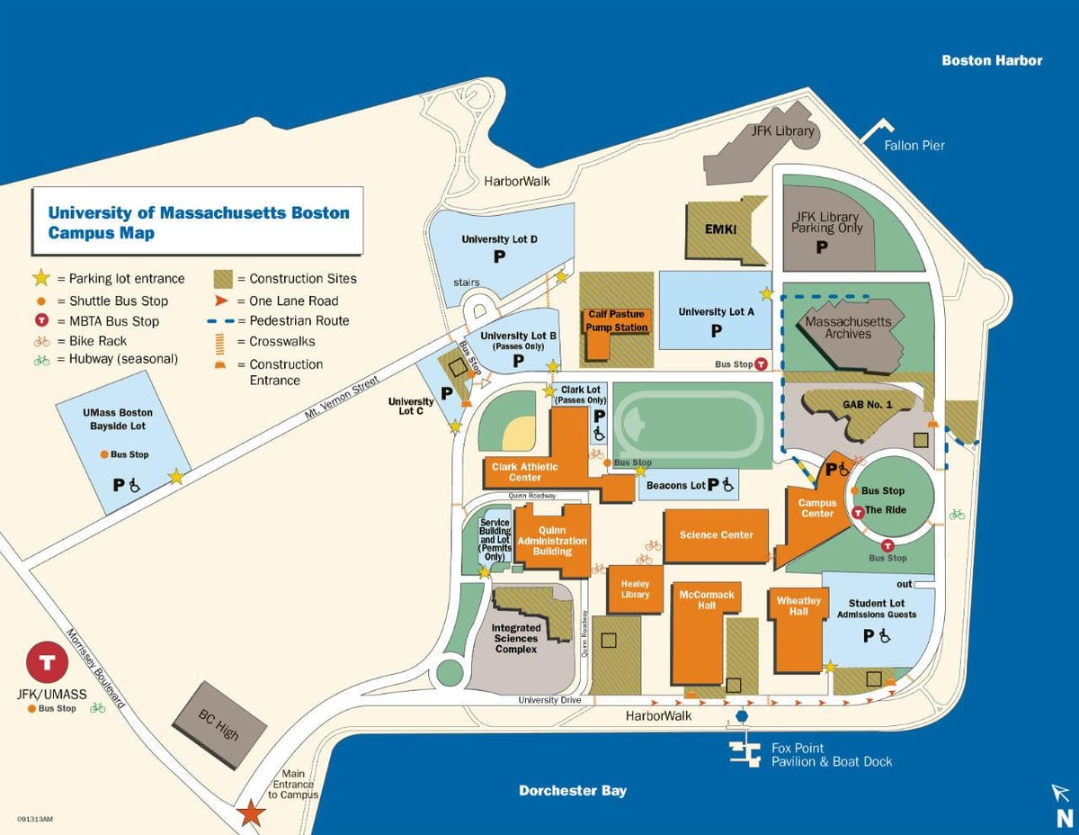 universiteti Massachusetts Boston kampus xəritə
