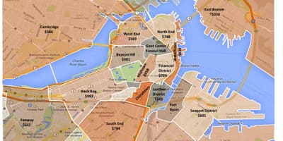 Boston şəhərində abadlıq xəritə