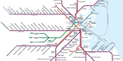 Boston dəmir yolu vağzalı xəritə