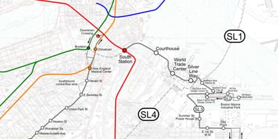 Gümüş line xəritədə Boston