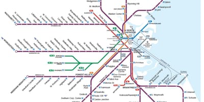 Şəhərkənarı dəmir yolu xəritəsi Boston