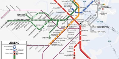 Narıncı line Boston xəritə