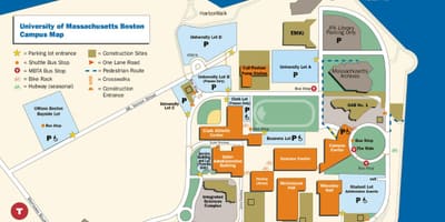 Universiteti Massachusetts Boston kampus xəritə